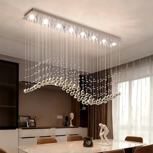 Suspension moderne en cristal pour salon et cuisine, lustre élégant