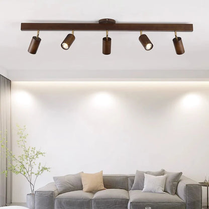 Plafonnier japonais en bois à lumière réglable pour salon et couloir