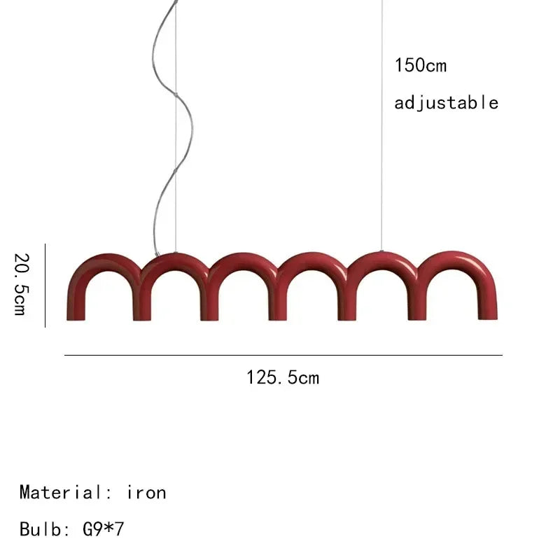 Suspension moderne en U en fer pour chambre, bar et restaurant, éclairage décoratif design