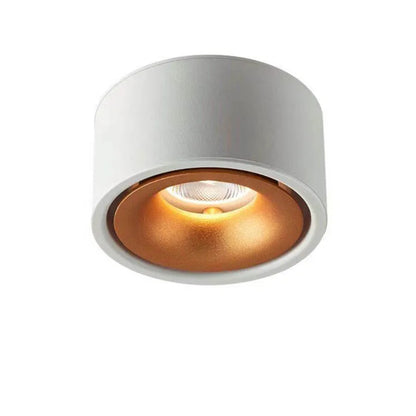 Plafonnier LED circulaire COB dimmable en aluminium, 7-15W, lumière chaude