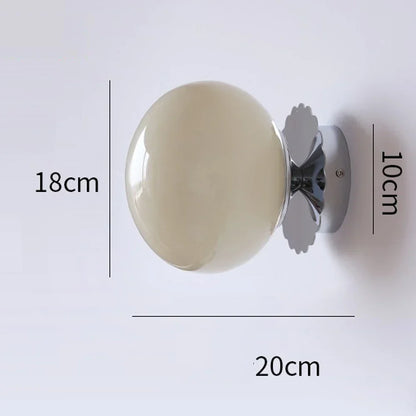 Applique Murale Sphérique en Verre et Fer Forgé, Lumière LED Chaude et Ambiance Romantique