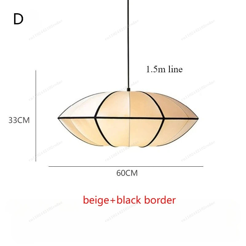 Suspension lanterne en soie Zen style japonais médiéval pour salon