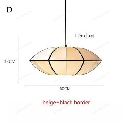 Suspension lanterne en soie Zen style japonais médiéval pour salon