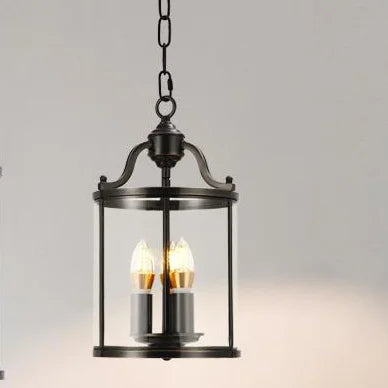 Suspension vintage en cuivre avec cage à oiseaux en verre, éclairage chaleureux