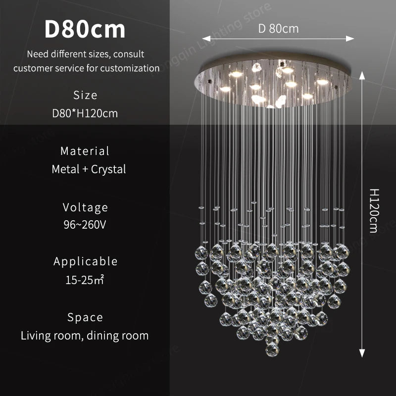 Suspension moderne en cristal pour salon et cuisine, lustre élégant