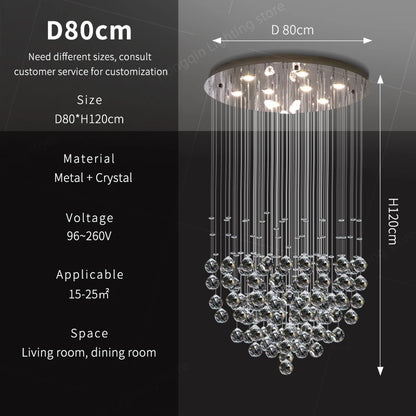 Suspension moderne en cristal pour salon et cuisine, lustre élégant