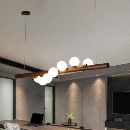 Suspension Plafonnier Bois Design Moderne G9, Lumière Ambiante Chaleureuse