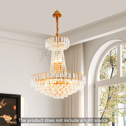 Lustre en cristal K9 réglable pour variateur, ambiance chaleureuse, escaliers et salons