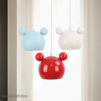 Suspension LED Mickey design moderne en alliage, luminaire d’intérieur pour chambre d’enfant