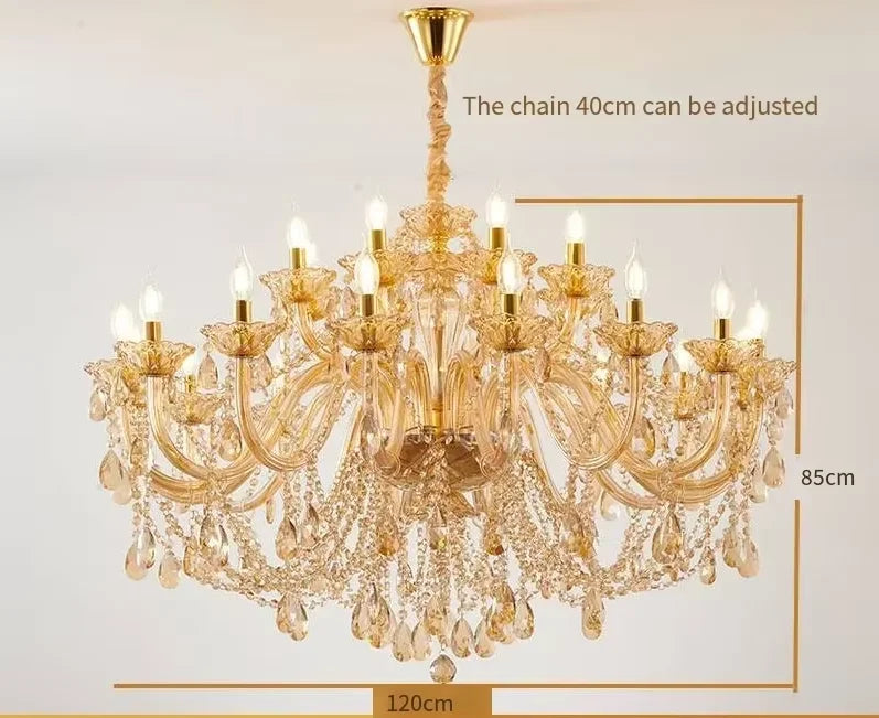 Lustre en cristal européen moderne pour salon et salle à manger élégante
