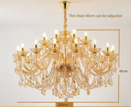 Lustre en cristal européen moderne pour salon et salle à manger élégante
