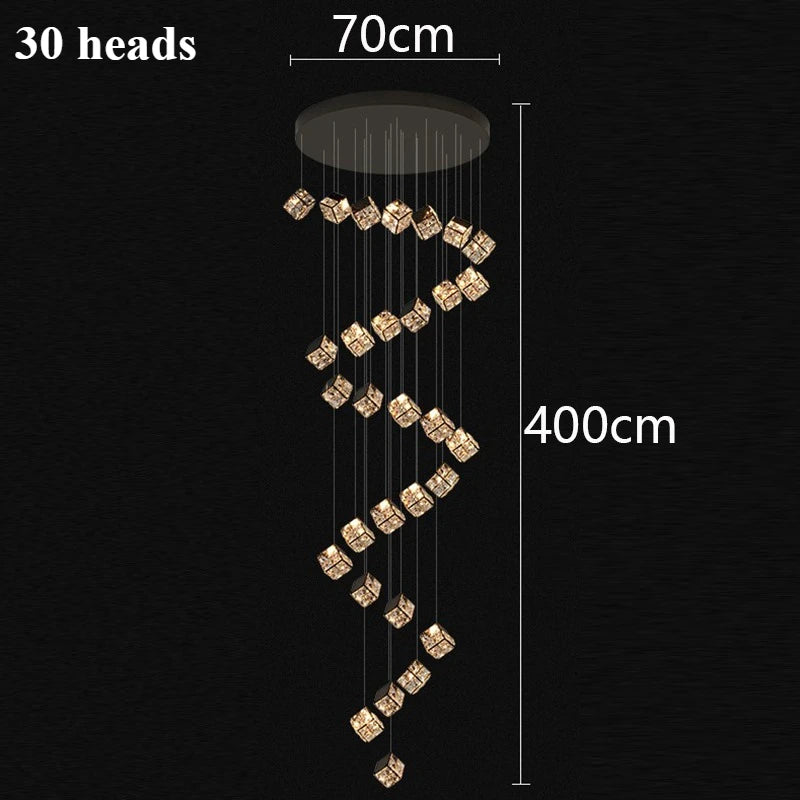 Lustre plafond moderne en cristal LED réglable 3000K-6000K