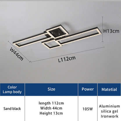 Plafonnier LED moderne design minimaliste en aluminium avec télécommande, lumière d'ambiance chaleureuse