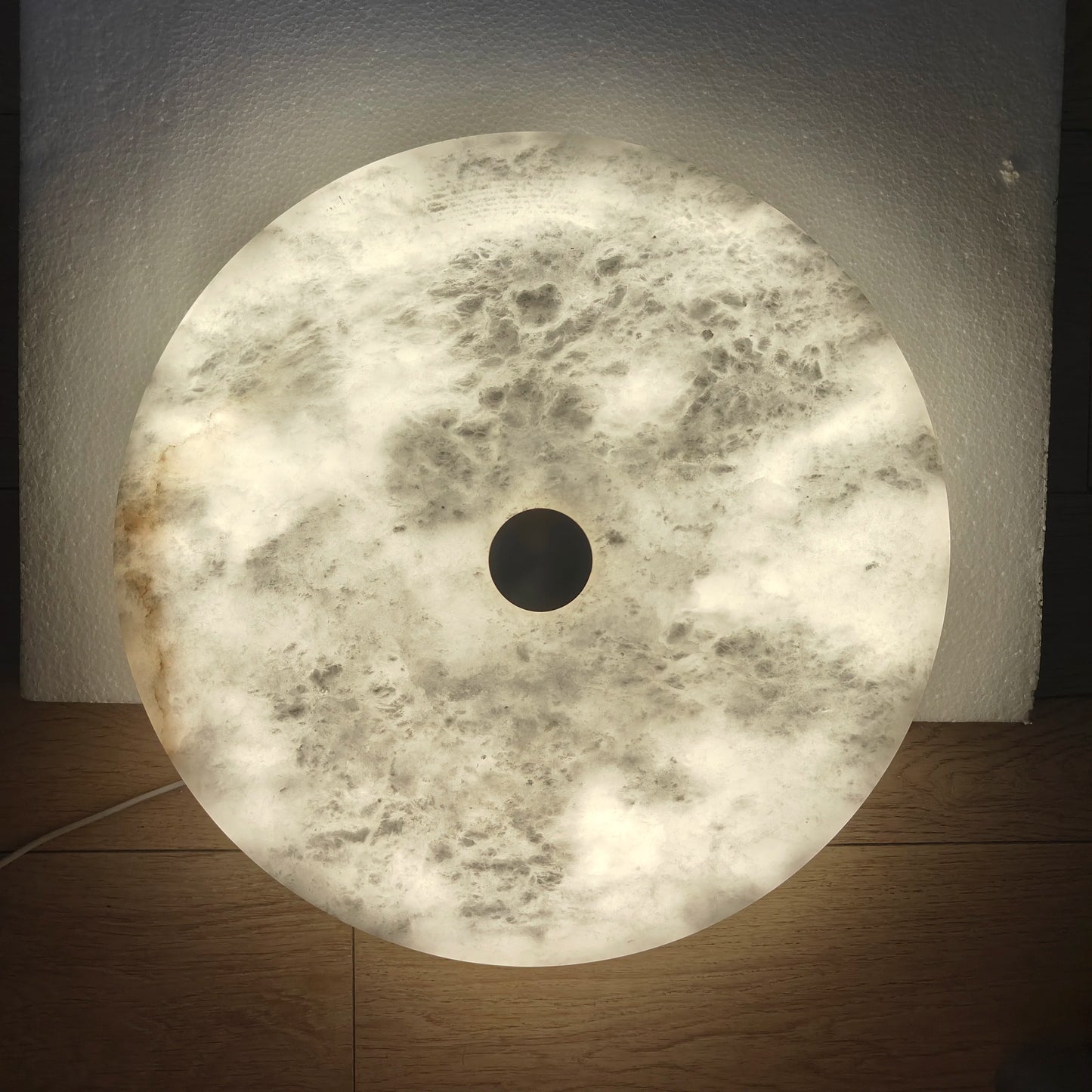 Plafonnier LED Circulaire en Marbre Naturel et Cuivre Ultra-Mince Moderne