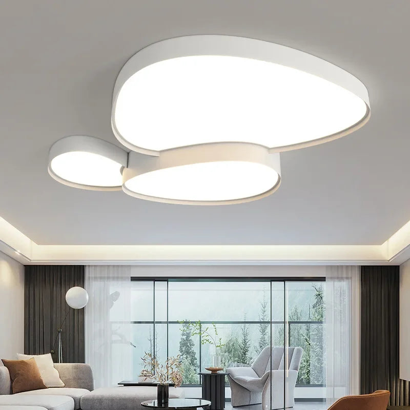 Plafonnier LED moderne en métal avec télécommande, lumière chaude et froide, éclairage intérieur pour salon et chambre