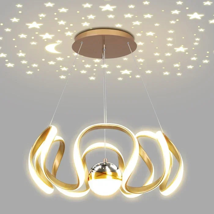 Suspension LED moderne nordique en aluminium, lumière chaude pour salon et salle à manger