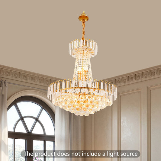 Lustre en cristal K9 réglable pour variateur, ambiance chaleureuse, escaliers et salons