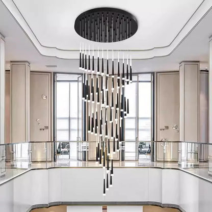 Suspension LED moderne en alliage pour escalier et salon, lumière chaude réglable