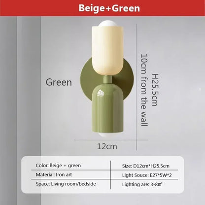 Applique Murale Nordique en Métal et Fer, Double Tête Colorée, Ambiance Chaleureuse