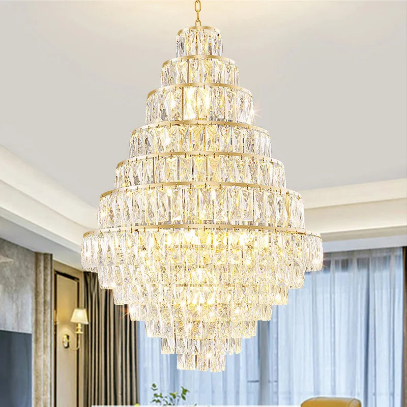 Lustre en cristal de luxe moderne pour salon, éclairage LED élégant