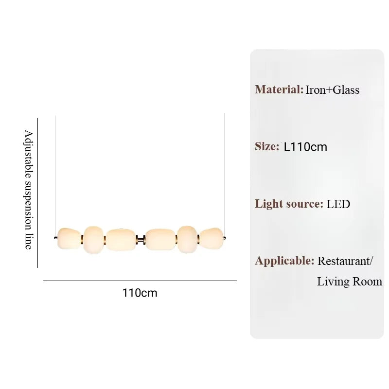 Suspension en verre style crème française, luminaire intérieur élégant