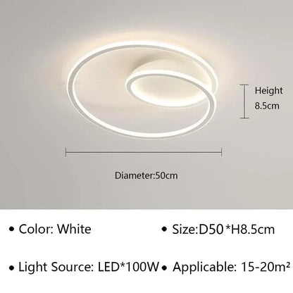 Plafonnier LED Moderne en Aluminium et Acrylique, Luminaire Décoratif pour Salon et Bureau