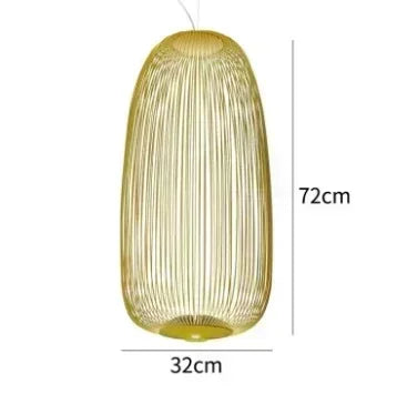 Suspension cage à oiseaux en fer Foscarini, lumière LED design luxe pour salon et restaurant