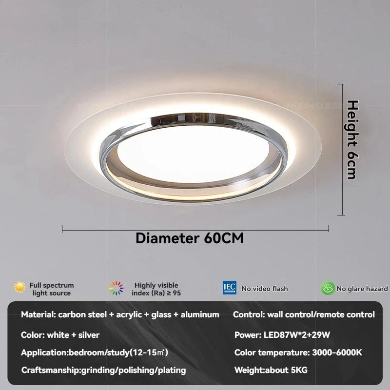 Plafonnier LED moderne en acrylique à coins arrondis, lumière chaleureuse pour intérieur élégant