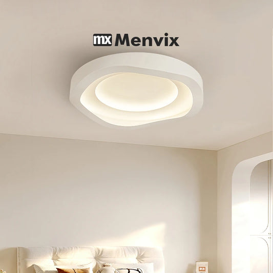 Plafonnier LED Rond en Fer au Design Moderne, Lumière Chaude Réglable