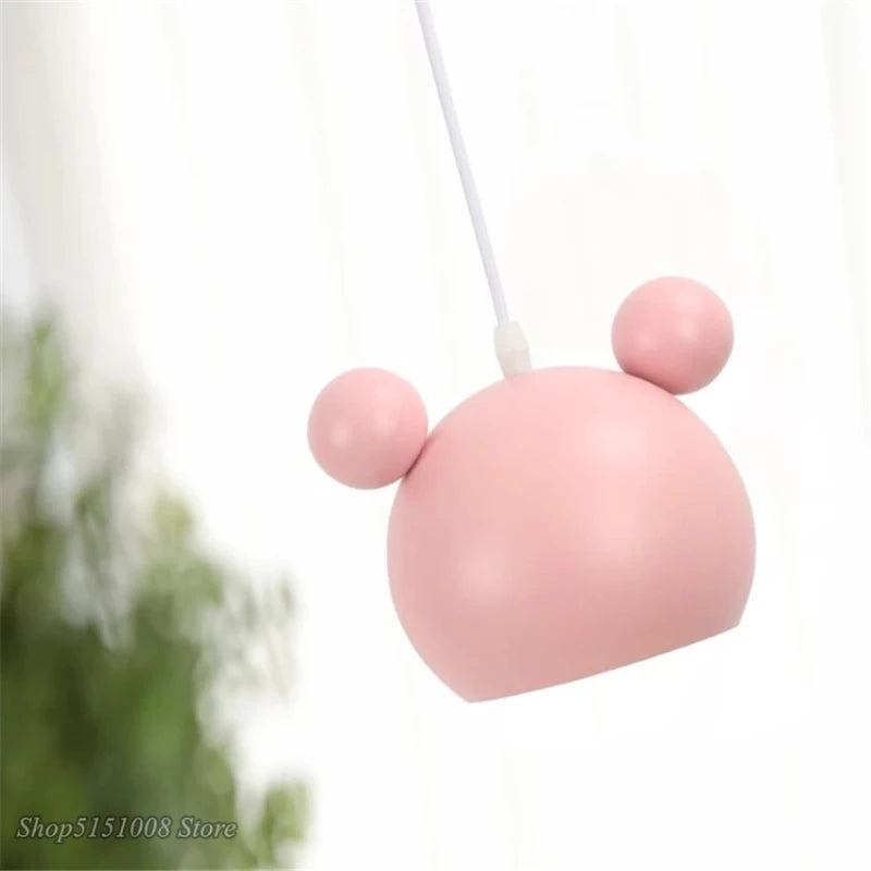 Suspension LED Mickey design moderne en alliage, luminaire d’intérieur pour chambre d’enfant