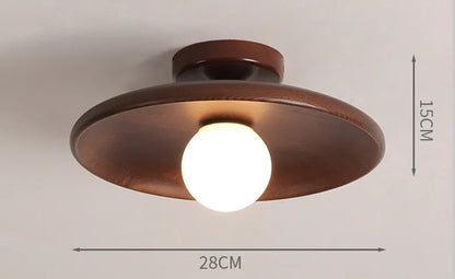 Plafonnier moderne en bois de noyer couleur bûche G9 pour couloir et escalier