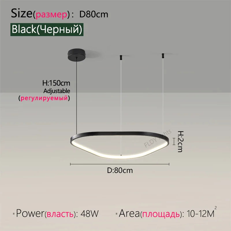 Suspension lustre nordique triangulaire en métal, lumière chaude pour salon et chambre