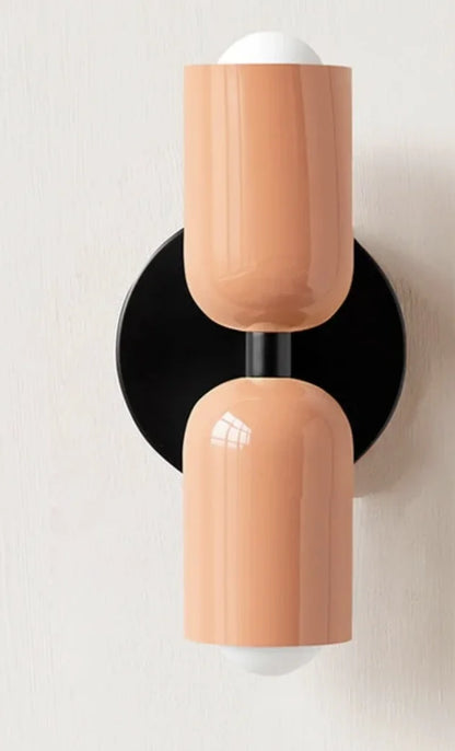 Applique Murale Nordique en Métal et Fer, Double Tête Colorée, Ambiance Chaleureuse