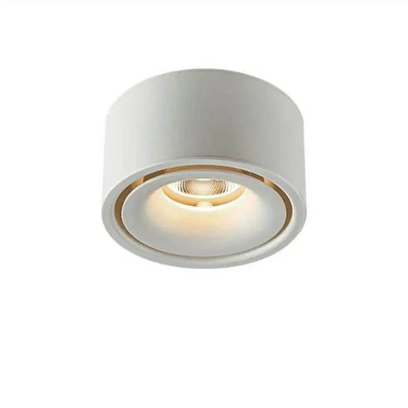 Plafonnier LED circulaire COB dimmable en aluminium, 7-15W, lumière chaude