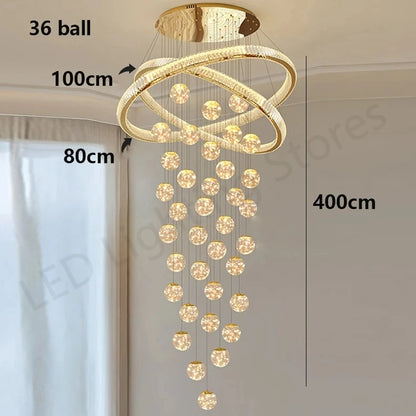 Lustre en cristal moderne pour salon, hall et loft, éclairage cosy à intensité variable