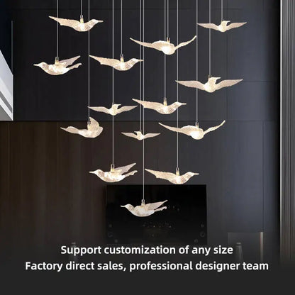 Lustre suspendu en verre et métal style moderne pour hall d’hôtel