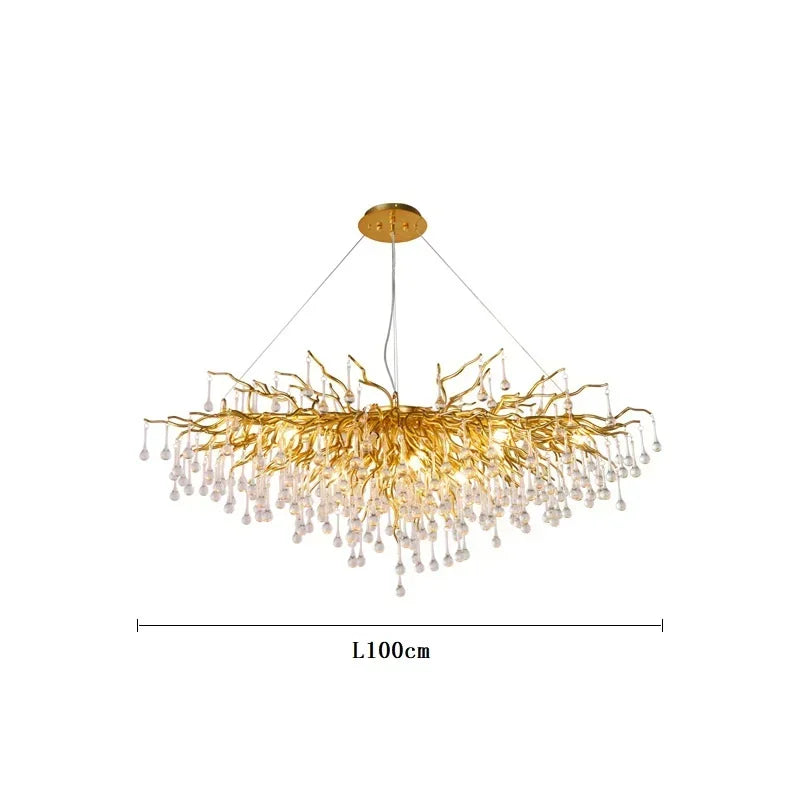 Lustre suspendu en cristal moderne américain pour salon et salle à manger