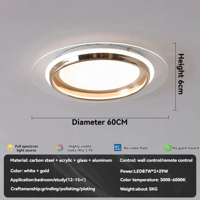 Plafonnier LED moderne en acrylique à coins arrondis, lumière chaleureuse pour intérieur élégant