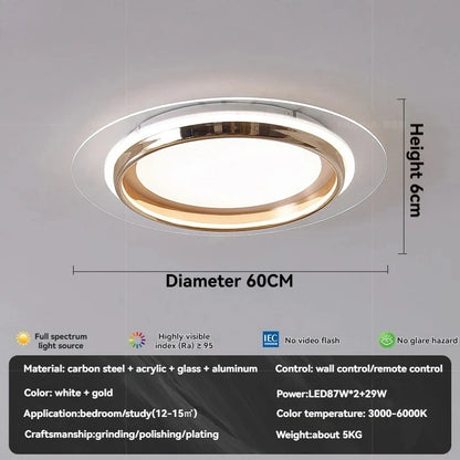 Plafonnier LED moderne en acrylique à coins arrondis, lumière chaleureuse pour intérieur élégant