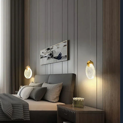 Suspension LED en cristal design nordique, luminaire intérieur élégant