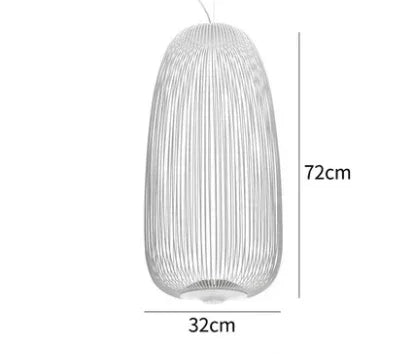 Suspension cage à oiseaux en fer Foscarini, lumière LED design luxe pour salon et restaurant