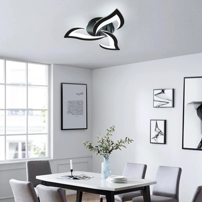 Plafonnier LED dimmable 35W avec télécommande, acrylique noir, lumière 3000K-6500K