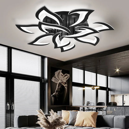 Plafonnier LED Design Floral Moderne en Acrylique, Intensité Réglable pour Ambiance Chaleureuse