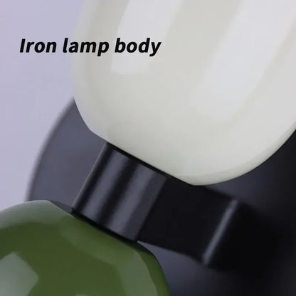 Applique Murale Nordique en Métal et Fer, Double Tête Colorée, Ambiance Chaleureuse