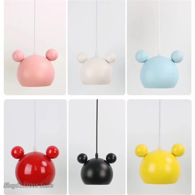 Suspension LED Mickey design moderne en alliage, luminaire d’intérieur pour chambre d’enfant