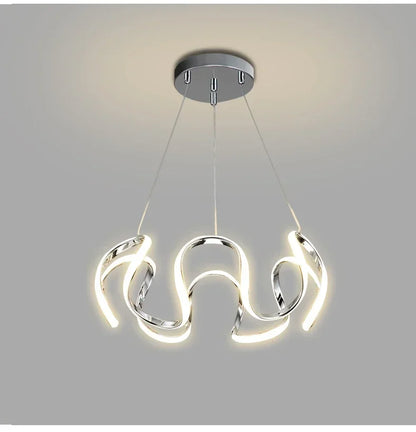 Suspension LED moderne nordique en aluminium, lumière chaude pour salon et salle à manger