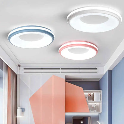 Plafonnier LED Macaron Nordique 30W-48W, lumière chaude, design contemporain