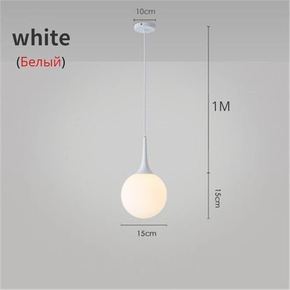 Suspension LED Boule en Verre Nordique, Luminaire Design Moderne