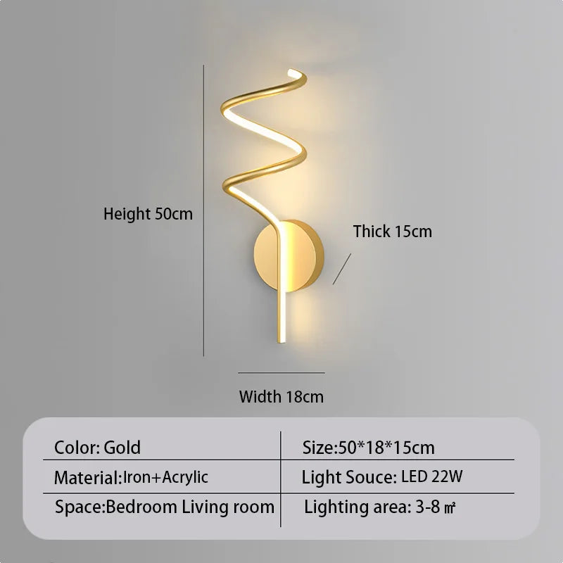 Applique Murale LED Moderne en Aluminium, Luminaire Décoratif pour Salon et Couloir