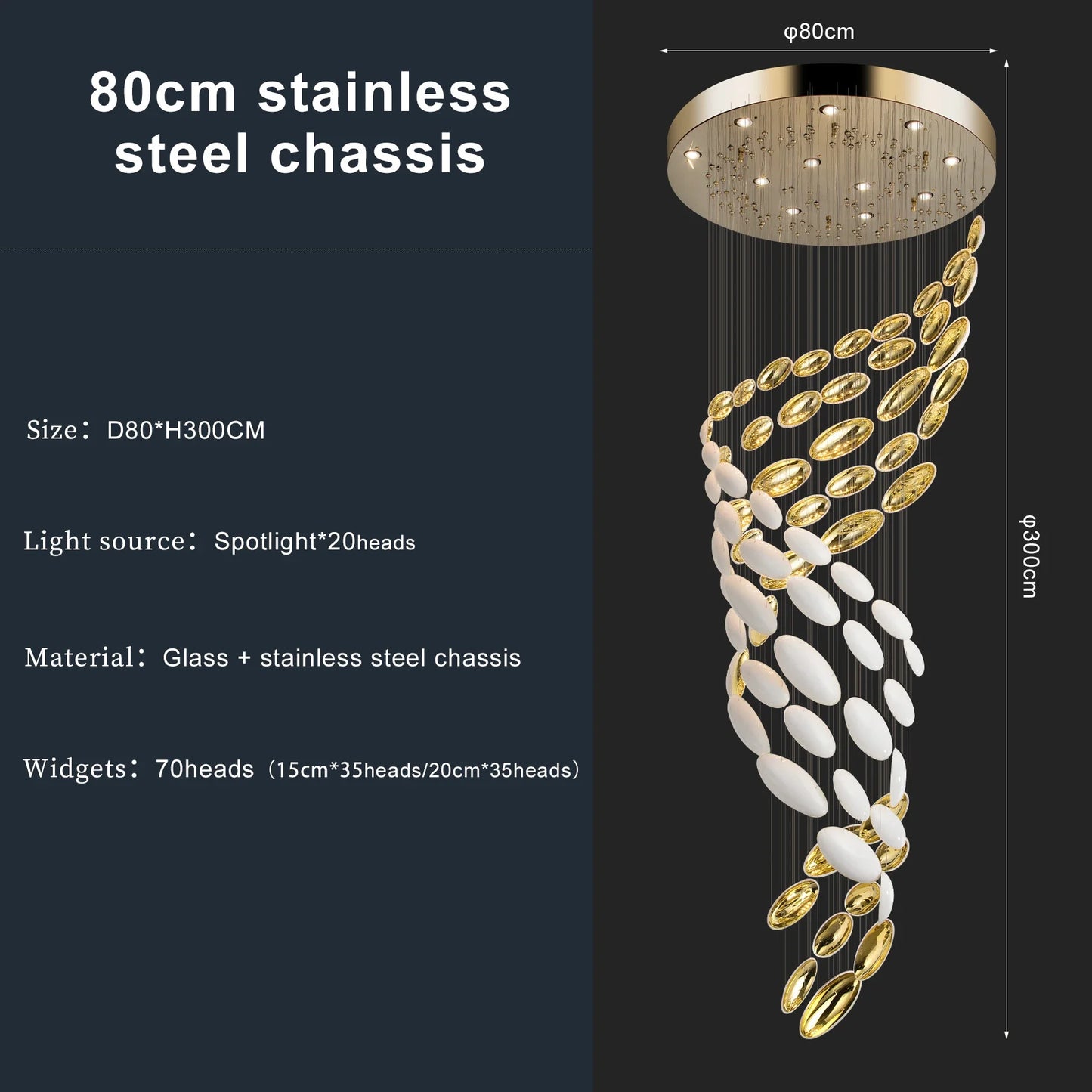 Lustre moderne en fer style ciel étoilé pour halls et boutiques